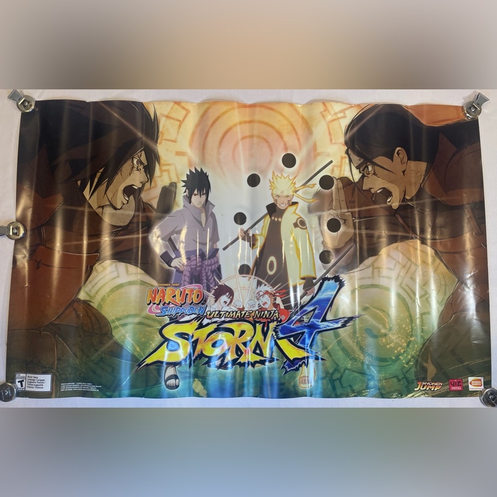 36”x22” RARE NARUTO SHIPPUDEN ULTIMATE NINJA STORM 4 Game Promo Poster NINTENDO
